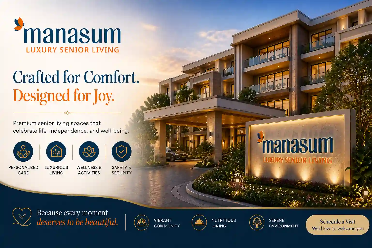 Official logo of Manasum senior living projects in Devanahalli
