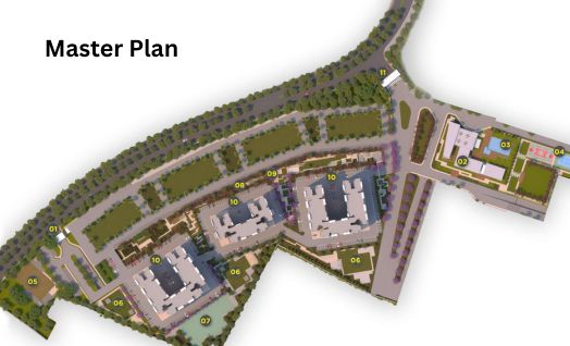 Master layout plan of Prestige Chikkajala showing plotted development and amenities