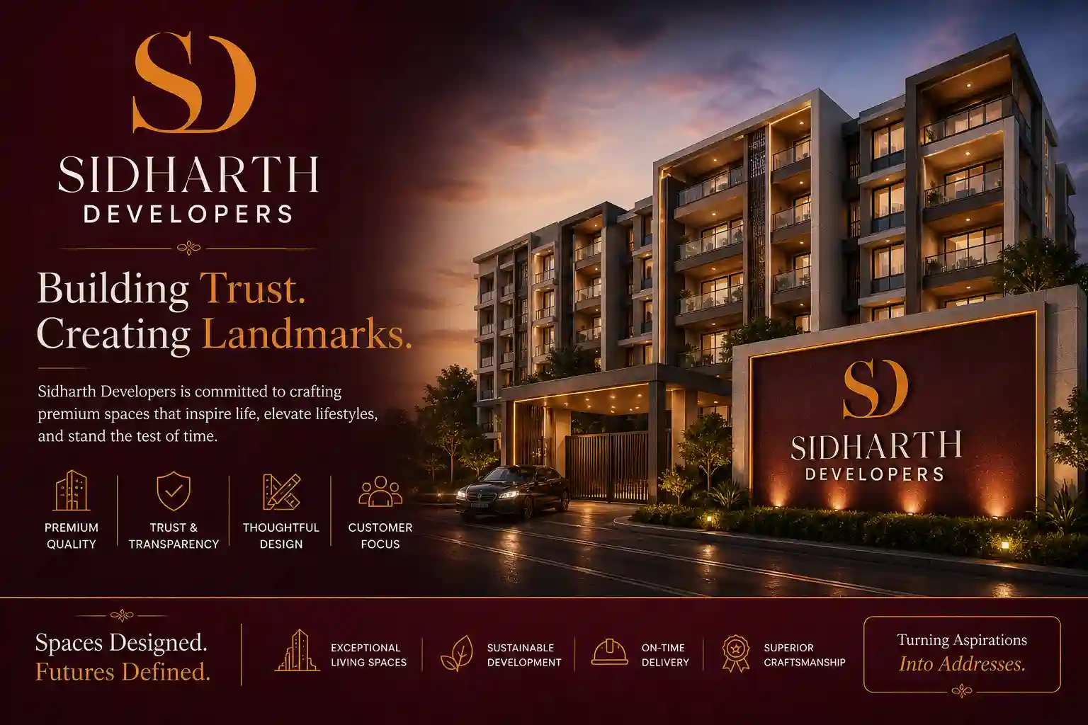 Sidharth Developers official logo for Devanahalli plotted projects and residential layouts